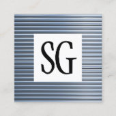 Platine - Initialen - Metallrohre Quadratische Visitenkarte (Vorderseite)