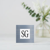 Platine - Initialen - Metallrohre Quadratische Visitenkarte (Stehend Vorderseite)