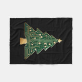 Platinen-Computer-Tech-Christbaum  Fleecedecke (Vorderseite (Horizontal))