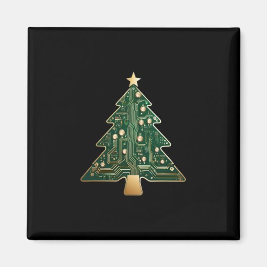 Platinen-Computer-Tech-Christbaum  Magnet (Vorne)