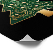Platinen-Computer-Tech-Christbaum Poster (Ecke)