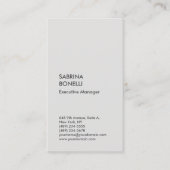 Platingrau minimalistisch moderne Premiumseide Visitenkarte (Vorderseite)