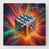 Platinhalse Quadratische Wanduhr (Vorderseite)