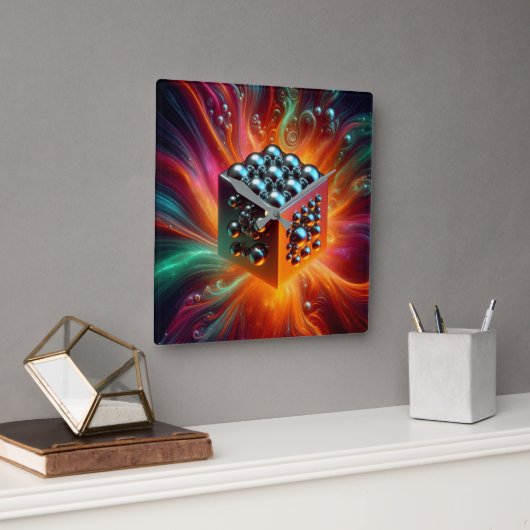 Platinhalse Quadratische Wanduhr (Büro)