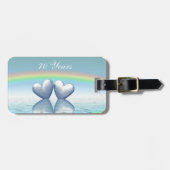 Platinherzen zum 70. Jubiläum Gepäckanhänger (Vorderseite horizontal)