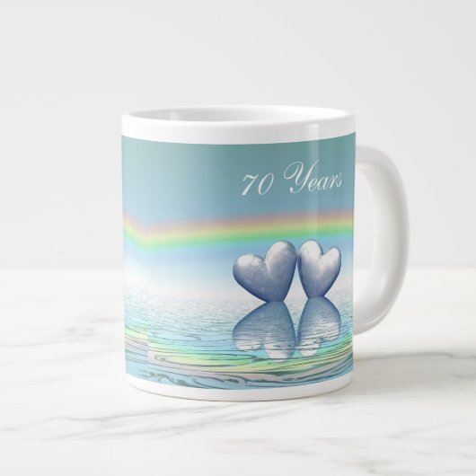 Platinherzen zum 70. Jubiläum Jumbo-Tasse (Vorderseite Rechts)
