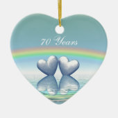 Platinherzen zum 70. Jubiläum Keramikornament (Vorne)