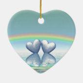 Platinherzen zum 70. Jubiläum Keramikornament (Hinten)