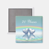 Platinherzen zum 70. Jubiläum Magnet (Vorderseite/Rückseite)