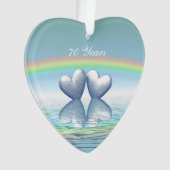 Platinherzen zum 70. Jubiläum Ornament (Vorderseite)