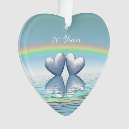 Platinherzen zum 70. Jubiläum Ornament (Vorderseite)