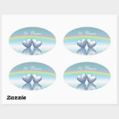 Platinherzen zum 70. Jubiläum Ovaler Aufkleber (Blatt)