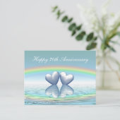 Platinherzen zum 70. Jubiläum Postkarte (Stehend Vorderseite)