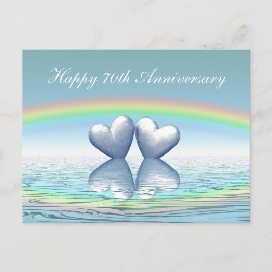Platinherzen zum 70. Jubiläum Postkarte (Vorderseite)