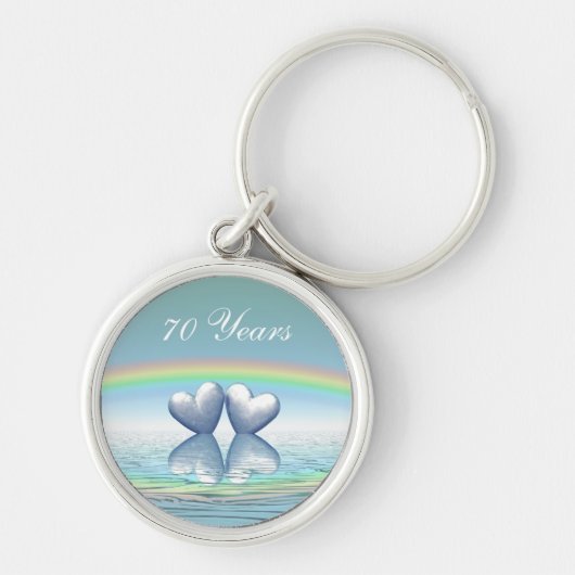 Platinherzen zum 70. Jubiläum Schlüsselanhänger (Vorne)