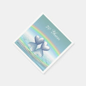 Platinherzen zum 70. Jubiläum Serviette (Ecke)