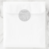 Platinkleber mit Floral Save the Date Runder Aufkleber (Tasche)