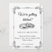 Platinringe und ein Rahmen von Mustern Einladung (Vorne/Hinten)