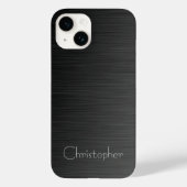 Platinschwarz Silver Stainless Steel Print 15 Case-Mate iPhone Hülle (Rückseite)