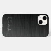 Platinschwarz Silver Stainless Steel Print 15 Case-Mate iPhone Hülle (Rückseite (Horizontal))