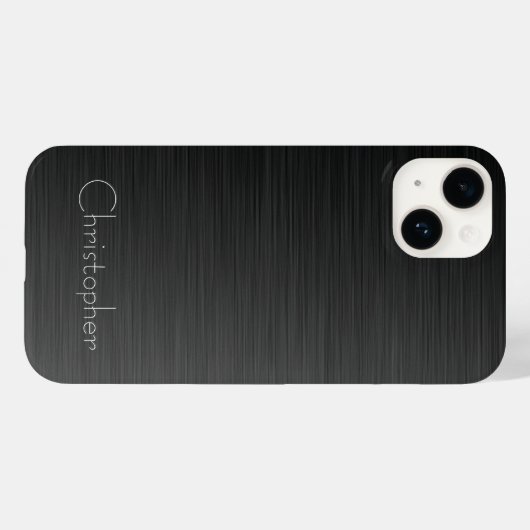 Platinschwarz Silver Stainless Steel Print 15 Case-Mate iPhone Hülle (Rückseite (Horizontal))