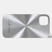 Platinsilber Edelstahl-Metallic Case-Mate iPhone Hülle (Rückseite (Horizontal))