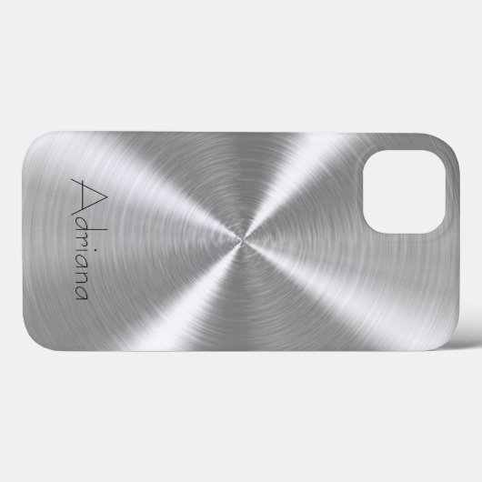 Platinsilber Edelstahl-Metallic Case-Mate iPhone Hülle (Rückseite (Horizontal))
