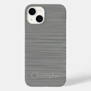 Platinsilber-Edelstahlprint Case-Mate iPhone 14 Hülle