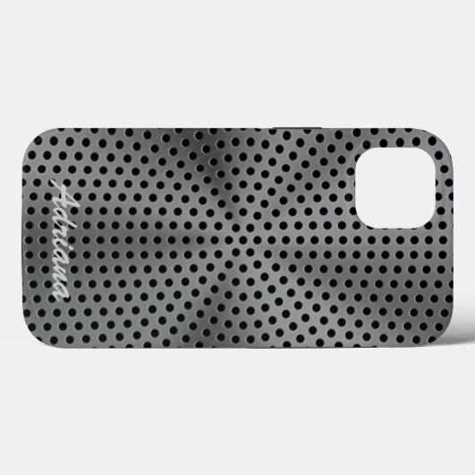 Platinsilber-Edelstahlprint Case-Mate iPhone Hülle (Rückseite (Horizontal))