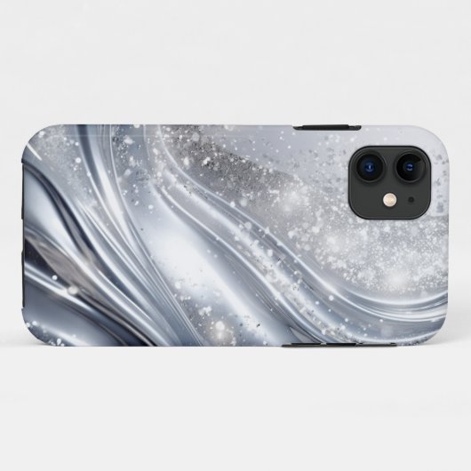 Platinsilber-Glitzer in Welle - Glitzer Case (Rückseite (Horizontal))