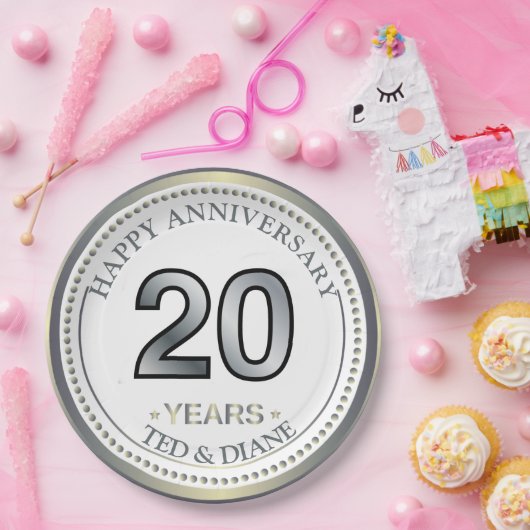 Platinum 20-Jährige Papierplatte Pappteller (Party)
