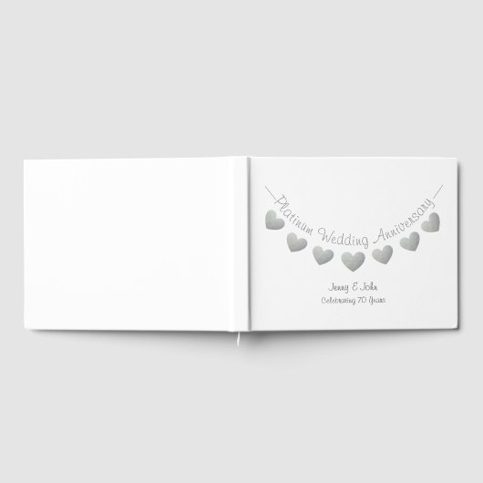 Platinum 70. Hochzeitstag Gästebuch (Voll)