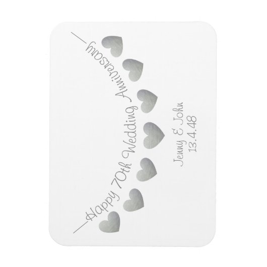 Platinum 70. Hochzeitstag Magnet (Vertikal)