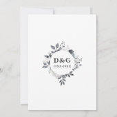 Platinum 70th Wedding Anniversary Monogram Floral Einladung (Rückseite)