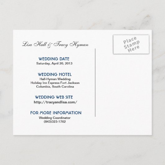 Platinum Ankündigung Datum freihalten Postkarte (Rückseite)