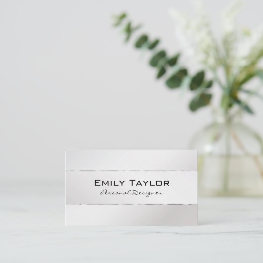 Platinum Background Silver Trimm Visitenkarte (Stehend Vorderseite)