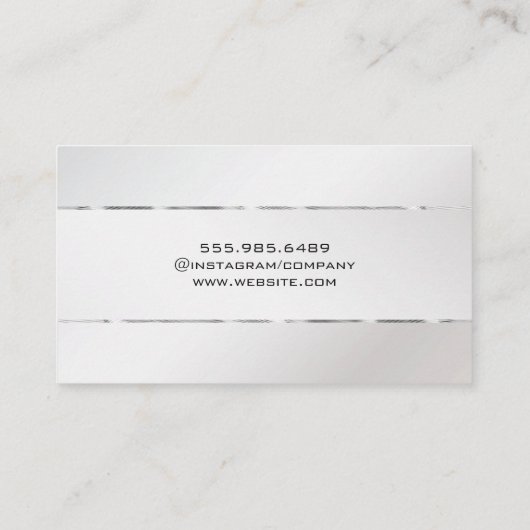 Platinum Background Silver Trimm Visitenkarte (Rückseite)