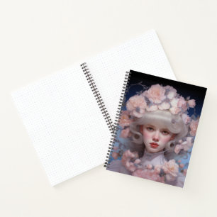 Platinum Beauty - Ein Frauenportrait und Blume Notizblock