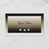 Platinum Beige Gradient Sparkle Diamonds Elegant Visitenkarte (Vorderseite)