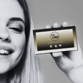 Platinum Beige Gradient Sparkle Diamonds mit Logo Visitenkarte