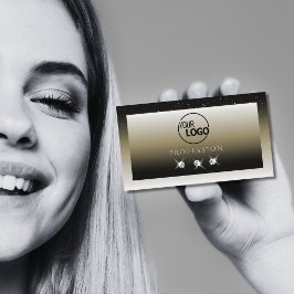 Platinum Beige Gradient Sparkle Diamonds mit Logo Visitenkarte