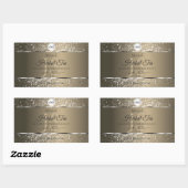 Platinum Beige Logo Initial Glitzer Product Label Rechteckiger Aufkleber (Blatt)