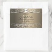 Platinum Beige Logo Initial Glitzer Product Label Rechteckiger Aufkleber (Tasche)