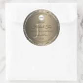 Platinum Beige Logo Initial Glitzer Product Label Runder Aufkleber (Tasche)