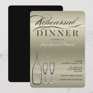 Platinum Champagne Probe Dinner Party laden Einladung