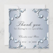 Platinum Diamonds Stilvolle klassische feierliche Dankeskarte (Rückseite)