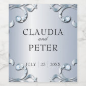 Platinum Diamonds Stilvolle klassische feierliche  Weinetikett (Einzelnes Label)