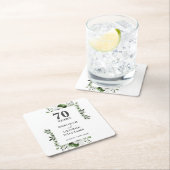 Platinum Elegant Floral 70. Hochzeitstag Rechteckiger Pappuntersetzer (Vor Ort)