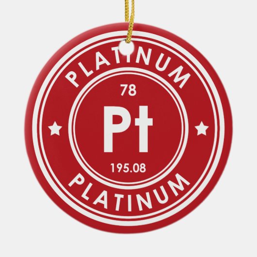 Platinum Element Rote Keramik Ornament (Vorne)