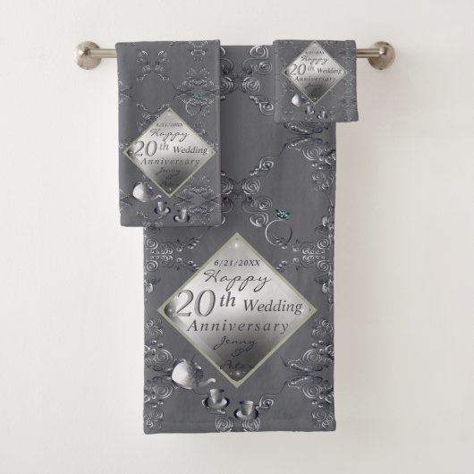 Platinum Emerald Anniversary Badetuch Set (Insitu)